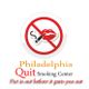 No smoking sign with lips and cigarette logo, text: Philadelphia Quit Smoking Center.