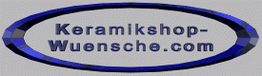 Ovales Logo mit dem Text "Keramikshop-Wuensche.com" in blauer Schrift.