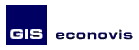 Logo mit blauem Quadrat und weißem "GIS", daneben steht "econovis" in kleinerer Schrift.