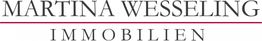Text: "Martina Wesseling Immobilien" in schwarz mit roter Linie darunter.