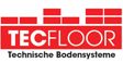 Logo von Tecfloor mit dem Text: "Technische Bodensysteme" und roten Bausteinen.