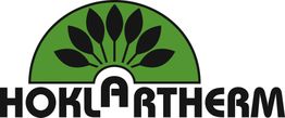 Logo zeigt grünes Halbkreis-Design mit Blättern und dem Schriftzug "Hoklartherm".