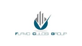 Logo con testo "Flavio Culosi Group" e grafica astratta blu e grigia.
