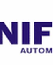 Logo de Uniflux Filters con letras moradas y diseño geométrico amarillo y morado.