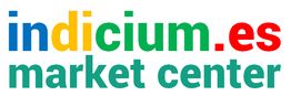 Texto de logo: "indicum.es market center" en colores azul, amarillo, verde y rojo.