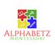 Alphabetz Montessori logo with a colorful puzzle piece design featuring symbols for learning.