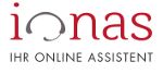 Logo "ionas – Ihr Online Assistent" mit einem stilisierten grauen Headset.