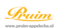 Logo met het woord "Pruim" in oranje letters en een boog erboven.