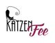 Schwarze Katze über dem Schriftzug "KATZEN Fee" auf weißem Hintergrund.