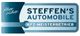 Logo von Steffen's Automobile, KFZ-Meisterbetrieb, mit dem Slogan "Aber sicher" in Blau.