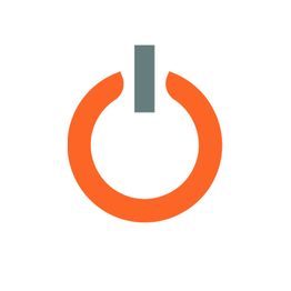 Symbol in Kreisform mit einer orangefarbenen Linie und einem grauen Strich oben.