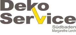Logo: "Deko Service Südbaden", grauer Text mit gelbem "V", rechts unten "Margarethe Lerch".