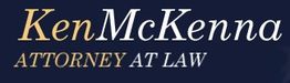 Text: "Ken McKenna, Attorney at Law" on a dark blue background.