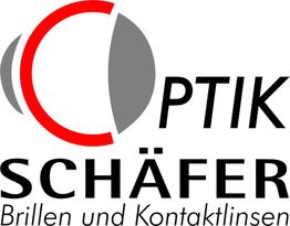 Logo von Optik Schäfer mit rotem Kreis und Text "Brillen und Kontaktlinsen".