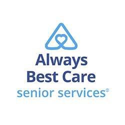 Logo of Always Best Care Senior Services with a triangle and heart design.