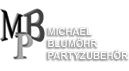 Logo mit den Buchstaben MBP und dem Text "Michael Blumöhr Partyzubehör".