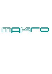 Logo mit dem Text "Makro" in modernem, geometrischem Schriftstil auf weißem Hintergrund.