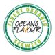 Logo mit Text: "Finest Organic Seaweed, Ocean's Flavour" in grünem und schwarzem Schriftzug.