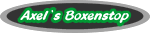Logo mit grünem Text "Axel's Boxenstop" auf schwarzem, ovalem Hintergrund.
