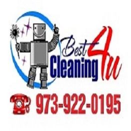 Robot holding a broom with text: "Best Cleaning 4U" and phone number 973-922-0195 below.