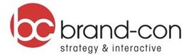 Logo von Brand-Con mit Text: "strategy & interactive" in Schwarz.