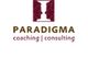 Logo mit zwei Profilen und Text "PARADIGMA coaching | consulting".