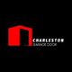 Red garage icon with "Charleston Garage Door" text on a black background.