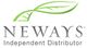 Logo mit grünem Blatt und Text: "NEWAYS Independent Distributor".