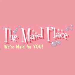 Pink logo with "The Maid Place" and "We're Maid for YOU!" in playful, bubbly text.