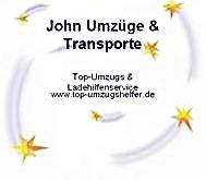 "Logo von 'John Umzüge & Transporte' mit gelben Sternen und Website: top-umzugshelfer.de."