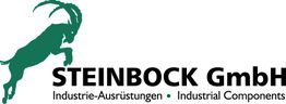 Grünes Steinbock-Logo, Text: "STEINBOCK GmbH, Industrie-Ausrüstungen, Industrial Components".