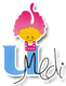 Ilustración de una niña con cabello rosa y la palabra "U Medi" en azul y negro.