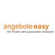 Logo mit Text: "angebote easy - Wir finden den passenden Anbieter!" in Orange und Schwarz.