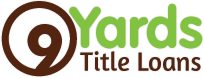 Logo reading "9 Yards Title Loans" with a stylized number 9 in brown and green text.