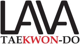 Logo mit großem "LAVA", darunter "TAEKWON-DO", "KWON" in Rot.