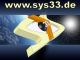 Logo mit www.sys33.de, stilisiertes "S" im Weltraum vor einem Planeten mit Sonne im Hintergrund.