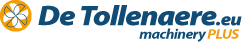Logo van De Tollenaere met bloem en tekst "machinery PLUS".