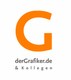 Großes orangenes "G" mit Text darunter: derGrafiker.de & Kollegen auf weißem Hintergrund.