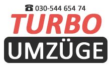 Telefonnummer und Text "Turbo Umzüge" auf Werbetafel.