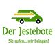Grüner Lieferwagen mit Pfeil, Text: "Der Jestebote - Sie rufen...wir bringen!".