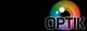 Bunte Iris mit dem Wort "OPTIK" auf schwarzem Hintergrund.