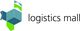 Geometrisches Hahnmuster in Grün und Blau neben dem Text "logistics mall".
