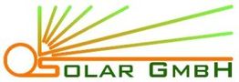 Logo der Solar GmbH mit stilisierten Sonnenstrahlen in Orange und Grün.