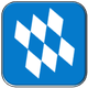 Weiß-blaue Rauten auf blauem Hintergrund, symbolisieren die bayrische Flagge.