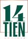 Logo van "14TIEN Foodbar" met grote groene cijfers en letters.