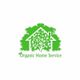 Green house logo with tree inside, "Organic Home Service" text below.