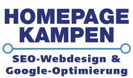 "Blaues Logo: Homepage Kampen, SEO-Webdesign & Google-Optimierung"