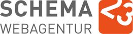 Logo der Schema Webagentur mit rotem, stilisiertem Ausschnitt einer Sprechblase und Pfeilen.