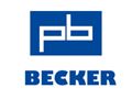 Logo mit blauen Buchstaben "pb" und darunter "Becker".