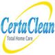 CertaClean logo with a yellow swoosh and "Total Home Care" tagline beneath.